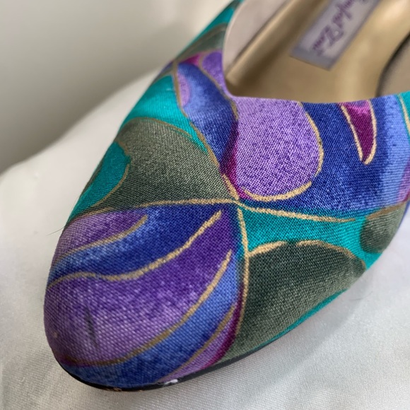 Vintage 80s Abstract Print Pumps - Picture 3 of 6